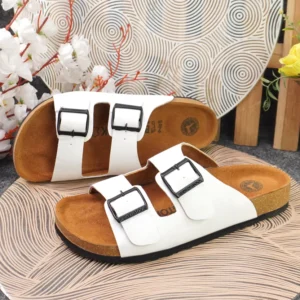 Step Briko Leather Slide- Black